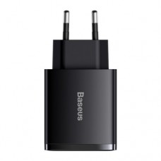 Мережевий зарядний пристрій Baseus Compact Quick Charger 2U+C 30W EU чорний CCXJ-E01