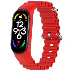 Ремінець для Xiaomi Mi Band 3/4/5/6/7 Ocean band червоний