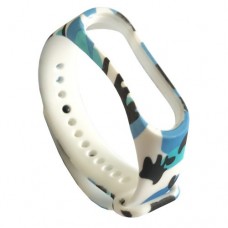 Ремінець для Xiaomi Mi Band 3/4 Камуфляжний чорний-синій-білий