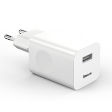 Мережевий зарядний пристрій Baseus Charging Quick Charger 1USB/2A білий CCALL-BX02