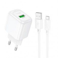 Мережевий зарядний пристрій HOCO CS52A Surplus single-port QC3.0 charger + Micro білий