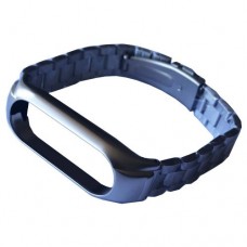 Ремінець для Xiaomi Mi Band 3/4/5/6 3-BEAD METAL BAND сріблястий