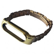 Ремінець для Xiaomi Mi Band 3/4/5/6 3-BEAD METAL BAND Lemon золотий