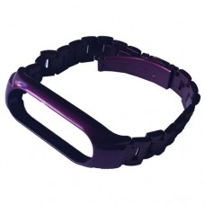 Ремінець для Xiaomi Mi Band 3/4/5/6 3-BEAD METAL BAND фіолетовий