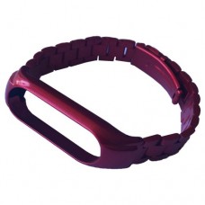 Ремінець для Xiaomi Mi Band 3/4/5/6 3-BEAD METAL BAND червоний