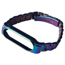Ремінець для Xiaomi Mi Band 3/4/5/6 3-BEAD METAL BAND Oil raimbow