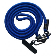 Шнурок LONG (150см) 8mm з карабіном + тримач для чохлів (універсальний) синій