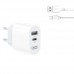 Мережевий зарядний пристрій XO L97 A+C dual port Home charger with Micro cable Білий