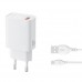 Мережевий зарядний пристрій XO L159 (EU) QC18W 1USB-A Quick Charger Micro Kit (NB103) Білий