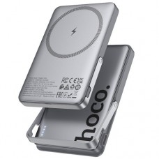 Універсальна мобільна батарея Hoco Q36 Sunlight PD20W power bank magnetic suction+holder 5000mAh metal сірий