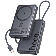 Універсальна мобільна батарея Hoco Q44 Origen dual PD20W magnetic power bank with cable dark 10 000mAh metal сірий