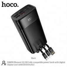 Універсальна мобільна батарея Hoco DB89B Element 22.5W fully compatible with digital display and cable 30 000mAh чорний