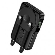Універсальна мобільна батарея Hoco Q48 Core PD20W magnetic power bank with cable watch charger holder 10 000mAh чорний