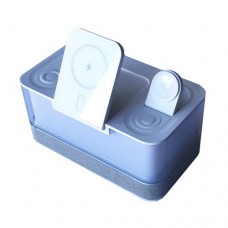 Зарядна станція/колонка 5 IN1 R8 (iPhone, iWatch, AirPods,Alarm Clock, LED LAMP) 0RIGINAL білий