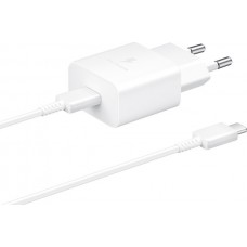 Мережевий зарядний пристрій Samsung 15Вт USB-С, кабель USB-C-USB-C 1м Білий (EP-T1510XWEGEU)