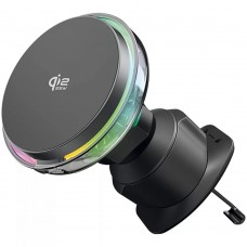 Автодержатель с беспроводной зарядкой Proove Light Crystal Qi2.2 25W серый (WHLC25002003)