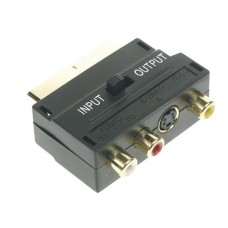 Переходник Scart папа - 3RCA мама c переключателем in / out