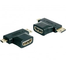 Переходник mini-Hdmi папа - micro-Hdmi папа - Hdmi мама