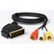 Кабель Scart папа - 3*RCA папа длиной 1.2 метра