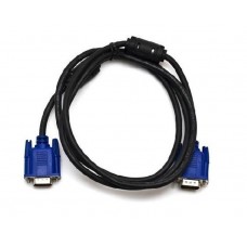 Кабель Vga 1.5m. male to male папа-папа. 2 феррита. черно-голубой. кулёк дешевый