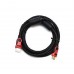 Кабель HDMI-HDMI 3 м v1.4. 2 фильтра черно красный