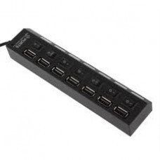 Хаб Usb 2.0 7 портов с переключателями на каждый порт 480Mbts питание от Usb черный