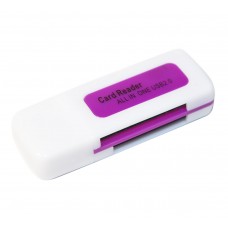 Кардридер универсальный USB 2.0 CR 012, White/Yellow, Blister