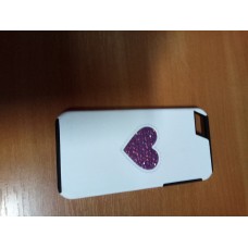 Чехол-накладка Deos Cyclamen Opal Swarovski Heart-белая IPhone 5/5s