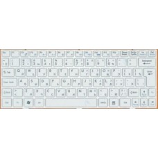 Клавиатура для ноутбуков Msi Wind U135, U160 белая с белой рамкой RU/US