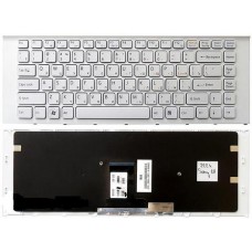 Клавиатура для ноутбуков Sony Vaio VPC-EA Series белая с белой рамкой RU/US