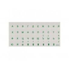 Наклейки на клавиатуру прозрачные 2E прозрачные зеленые буквы