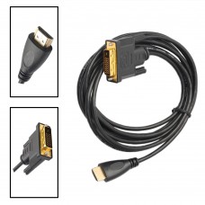 Кабель штекер HDMI - штекер DVI диаметр 6 мм 3м чёрный