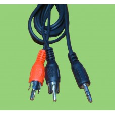 Кабель аудио штекер 3.5 стерео - 2 штекера*RCA тюльпаны 1.8 метра