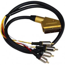 Шнур штекер Скарт - 4*RCA (тюльпана) кабель проф 1,5 метра