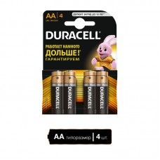 Комплект АА батареек Duracell пальчик 4 штуки