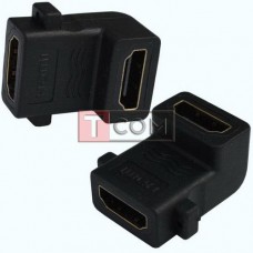 Переходник гнездо Hdmi - гнездо Hdmi угловой gold