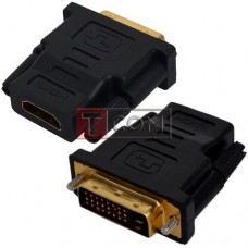 Переходник штекер DVI-D241 - гнездо Hdmi gold пластик