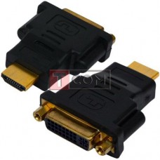 Переходник мама DVI 24 + 5 - папа Hdmi gold пластик