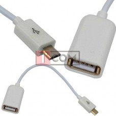 Кабель Шнур - переходник OTG (мама USB A - папа micro-USB 5pin) 0.2метра