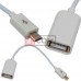 Кабель Шнур - переходник OTG (мама USB A - папа micro-USB 5pin) 0.2метра
