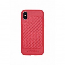 Чехол кожаный iPhone X Polo Ravel Garnet красный накладка бампер