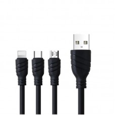 Usb Cable Awei CL-986 3in1 iPhone 5/MicroUsb/Type-C Black
