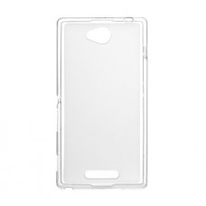 Чехол-накладка панель для Sony Xperia C C2305 бело прозрачная