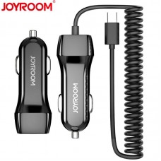 Автомобильное зарядное Joyroom UP-522AL Usb 2.1A with Type-C cable Black RL047660