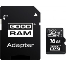 Карта памяти Goodram MicroSDHC 16GB UHS-1 Class 10 SD adapter