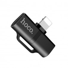 Переходник HOCO LS20 аудио конвертер Dual Lightning Audio 2A Black