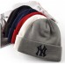Шапка New York Yankees Серая с Черным Лого