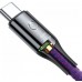 Кабель Baseus C-shaped Light Intelligent power-off Cable USB For Type-C 3A 1M Фиолетовый