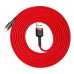 Кабель длинный 3 метра Baseus Cafule USB Lightning 3м красный с черным CALKLF-R09