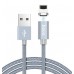 Кабель Hoco U40A magnetic adsorption Lightning charging cable Metal gray